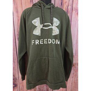 Under Armour Freedom Hoodie 3XL Loose Fit Green Camouflage Logo